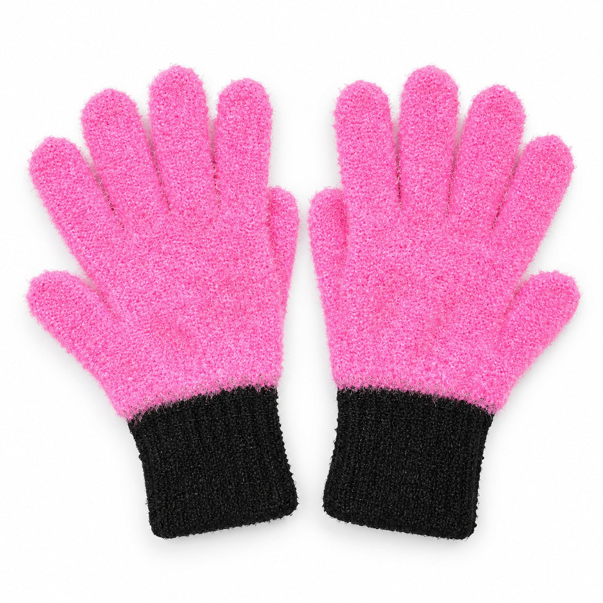 Pink & Black Exfoliating Scrub Gloves