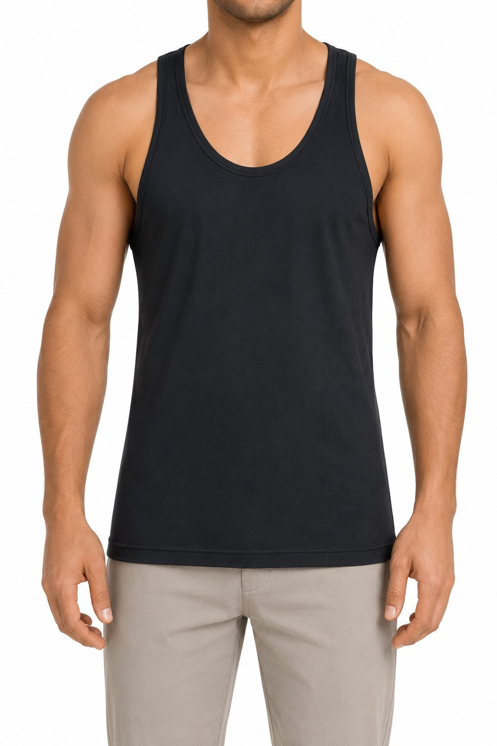 Men's Classic Black Sleeveless Tank Top ( 1 piece )